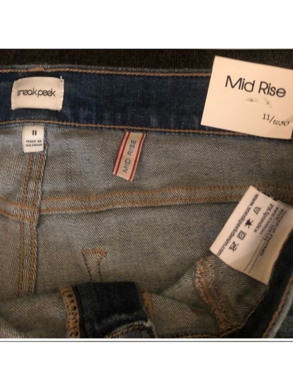 Sneak Peek Jeans Skinny Long Size 11 Distressed NWT - Picture 6 of 7